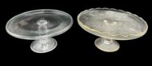 Jeannette Glass Harp Cake Stand, Prescut Glass