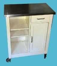 Rolling Cart With Stainless Steel Top, Shelves,