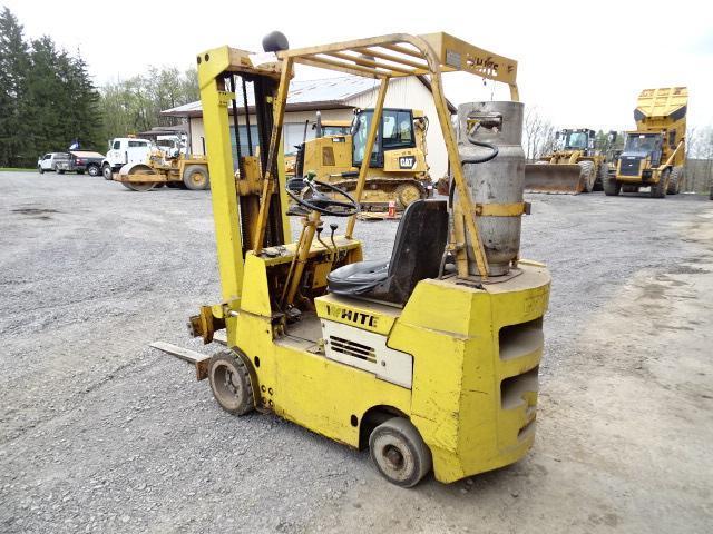 WHITE Model MA30S, 6,000# Solid Tired Forklift, s/n 35600168, powered by 4 cylinder propane gas