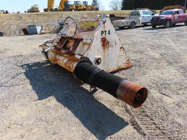 Silt Sock Auger Attachment, equipped with 72" hopper, Lowe 1650CL, 12" hydraulic auger. (Skid Steer)