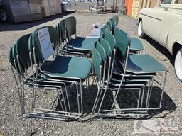 (20) Perry Metal Framed Chairs (Green/Gray)