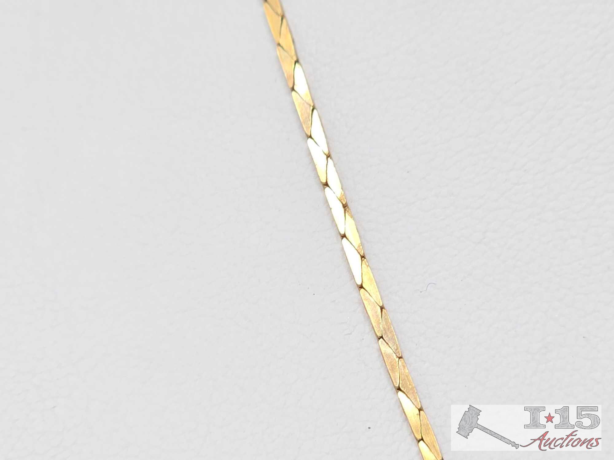 14K Gold Chain Necklace with Pendant, 5.48g