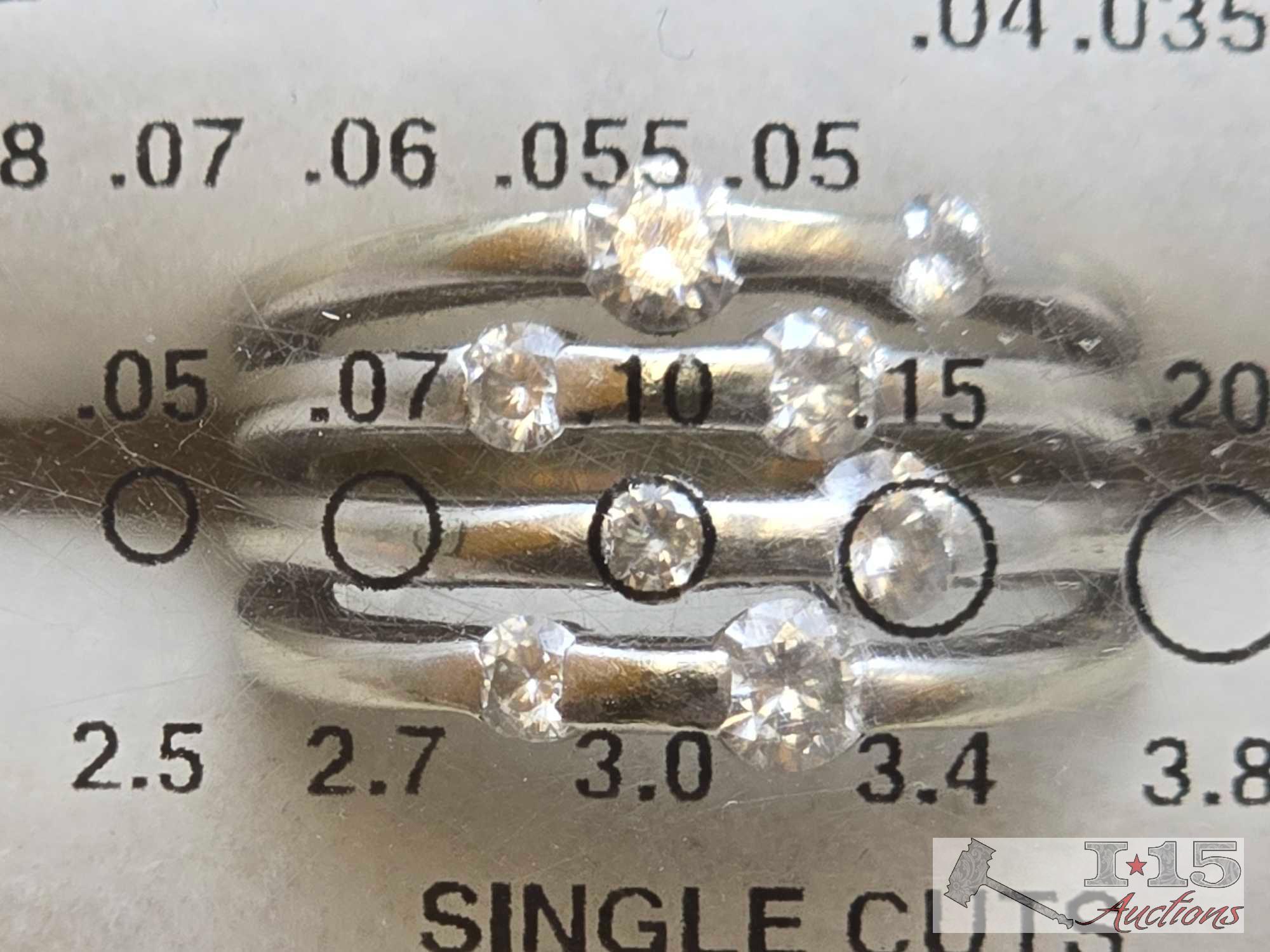 14K White Gold Moissanite Ring, 10.22g