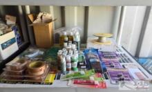 Crafting Supplies - Paints, Rubber Cement, Brushes, Charcoal