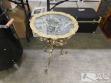 Brass Glass End Table
