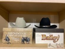 2 Resistol XXX and 4X Beaver Cowboy Hats