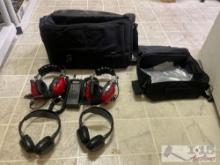 Racing Headphones and Walkie Talkie with Carrying Case