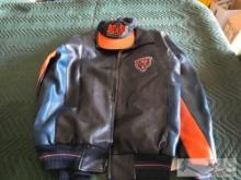 Chicago Bears Leather Jacket and Hat