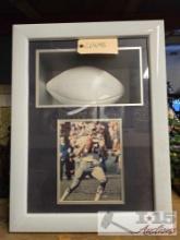 Roger Staubach Sign football in picture framed
