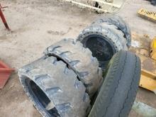 (4) Solid Skidsteer Wheels and Tires