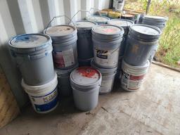 Group of Assorted Paint Buckets, Group of Protective Coating Buckets