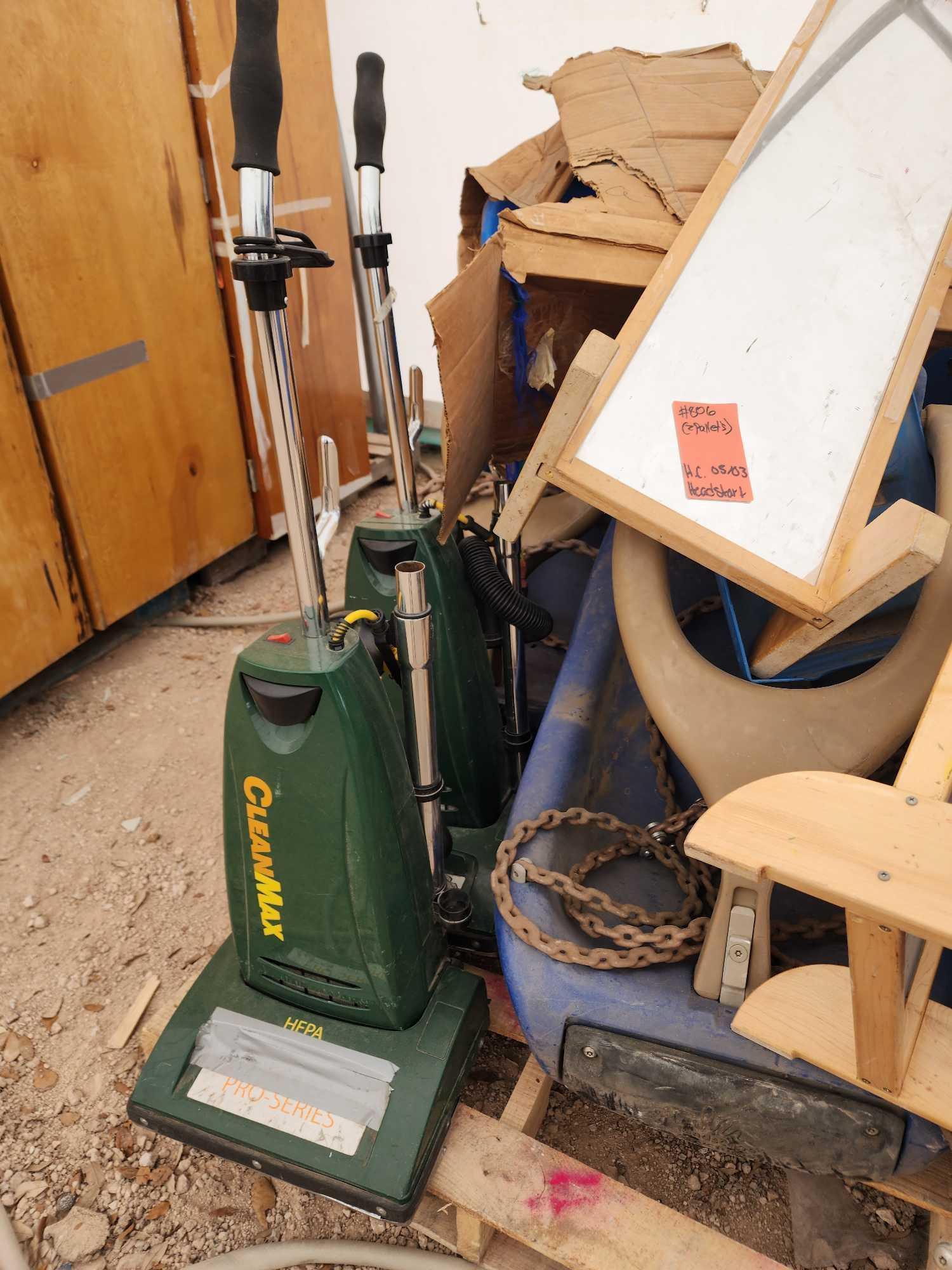 (2) CleanMax Vacuum Cleaners, Group of Outdoor Play Sets, (2) Children Mirrors