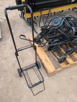 Group of Small Portable Folding Black Carts