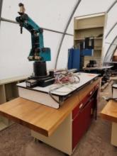 ProLight CNC Benchtop Machine, (2) Metal Book Shelves, Intelitek Scorbot-ER 4U Robot Arm, Plus