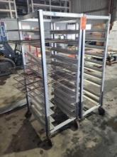 (2) Commercial Stainless Steel Tray Racks