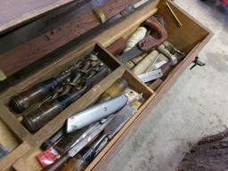 TOOL BOX WITH WOOD WORKING TOOLS