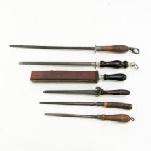 6pc Knife Sharpening Steels and Strop