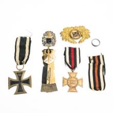 WWI German Iron Cross Medal Pin Ring Lot (6)