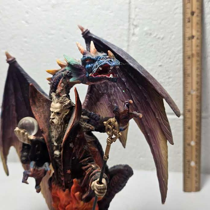 Resin Wizard with Dragon Figurine