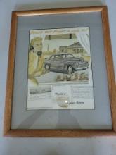 1946 Ford Sedan Coupe Framed ad poster