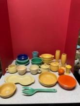 Amazing, vintage, colorful fiesta, ware collection, two flats