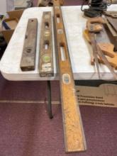 levels, various saws, 2 finish sanders, trowels, drill guide, 18? auger bits, reflective hazard