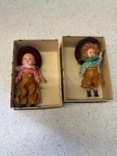 Hollywood dolls cowboy and cowgirl in boxes