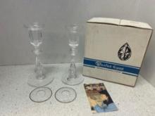 pair of Waterford crystal candlesticks new in box