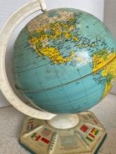 Vintage tin and plastic globe