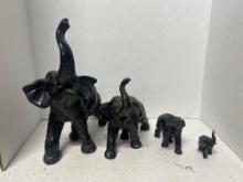 4 Metal elephants graduated sizes