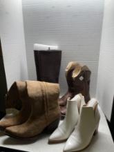 Four pair of boots, 3 are new include ARIAT new with tags