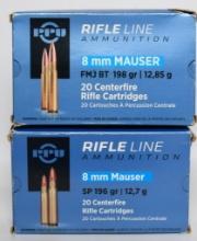 40 Rounds of PPU 8mm Mauser Ammunition