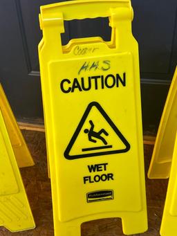 3 Rubbermaid Wet Floor Caution Floor Stands