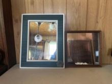 Decorative Mirror with Shell Decor/ Mirror In Wooden Frame