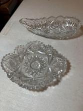2 Crystal Candy Dishes
