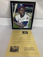 Hank Aaron Signed Framed Photo Braves