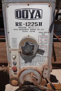 OOYA RE-1225H DRILL PRESS MACHINE# 0A3 5090
