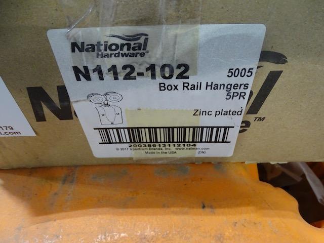NEW NATIONAL BOX RAIL HANGERS 5/BOX (X3)