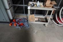 ROLLING CART & CONTENTS W/ROPE
