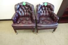 LEATHER OFFICE CHAIRS (X2)