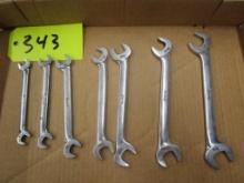 Snap-On Open End Wrenches, 3/8",7/16",1/2",9/16",5/8",11/16",3/4"