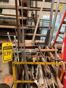 Cantilever Rack & Contents of Pipe, Angle Iron, & Tube Steel w/ Rack of Pipe & Allthread
