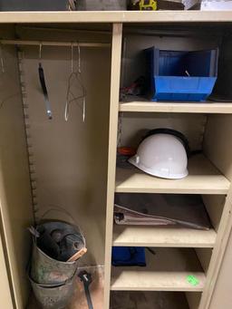 (5) 2-Door Cabinets & Contents of Plumbing, Electrical, Solder, & Hard Hats