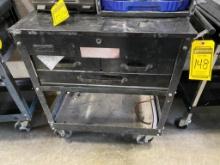Clark 2-Drawer Tool Cart, Flip up Top Compartment