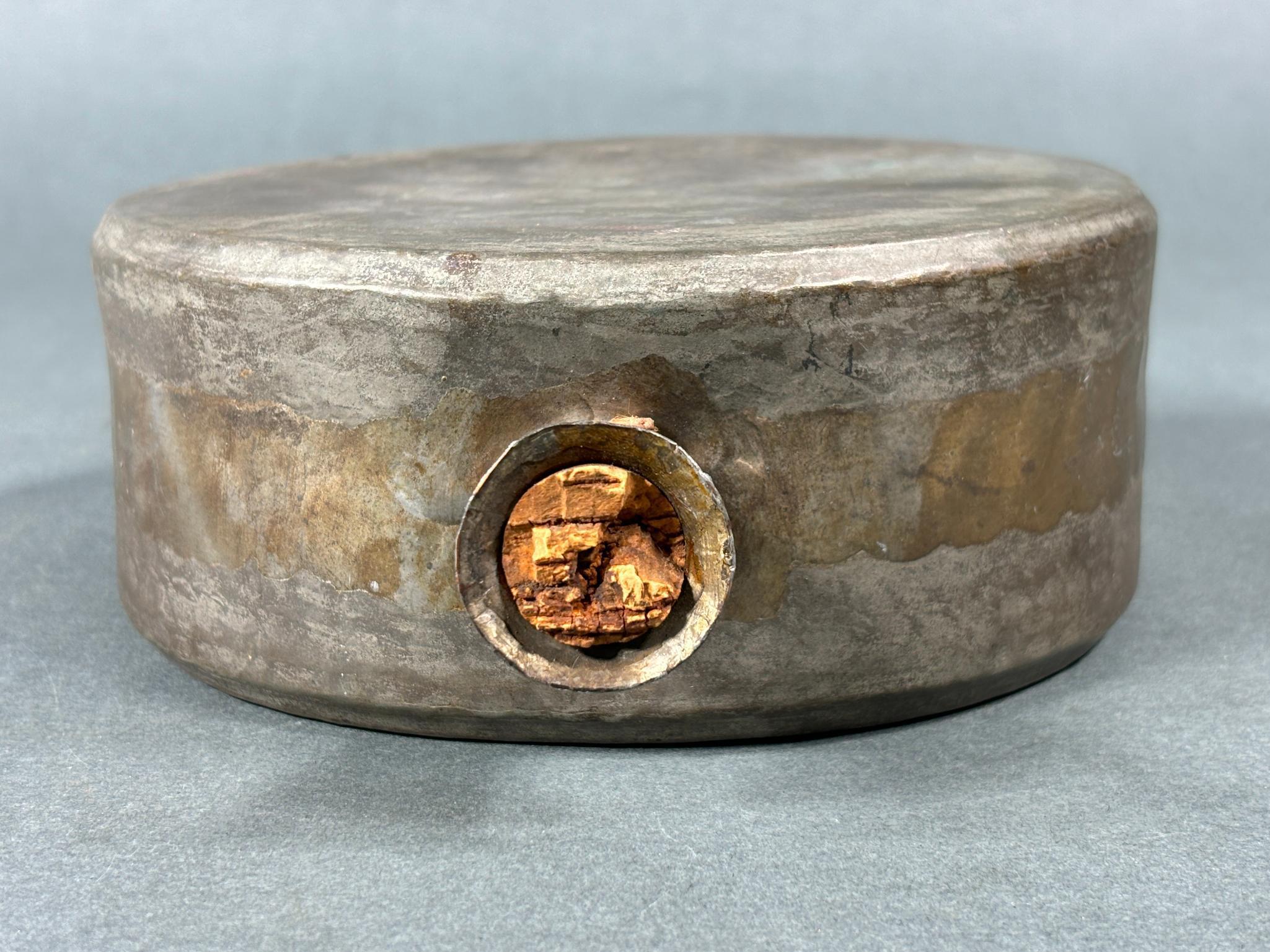 19TH CENTURY RUSSIAN TIN DRUM CANTEEN