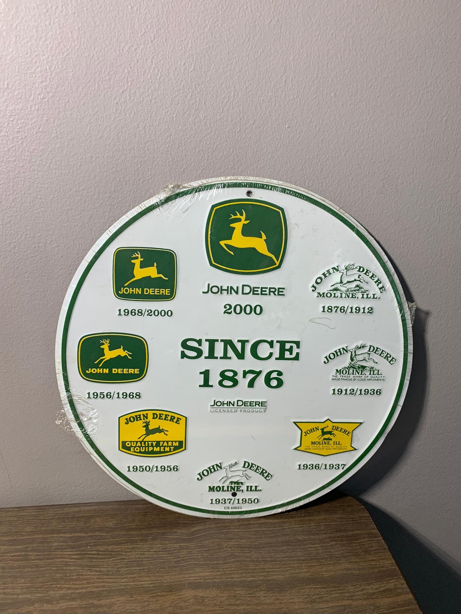 John Deere Signs, Lights, Match Holder, Tin & Thermometer