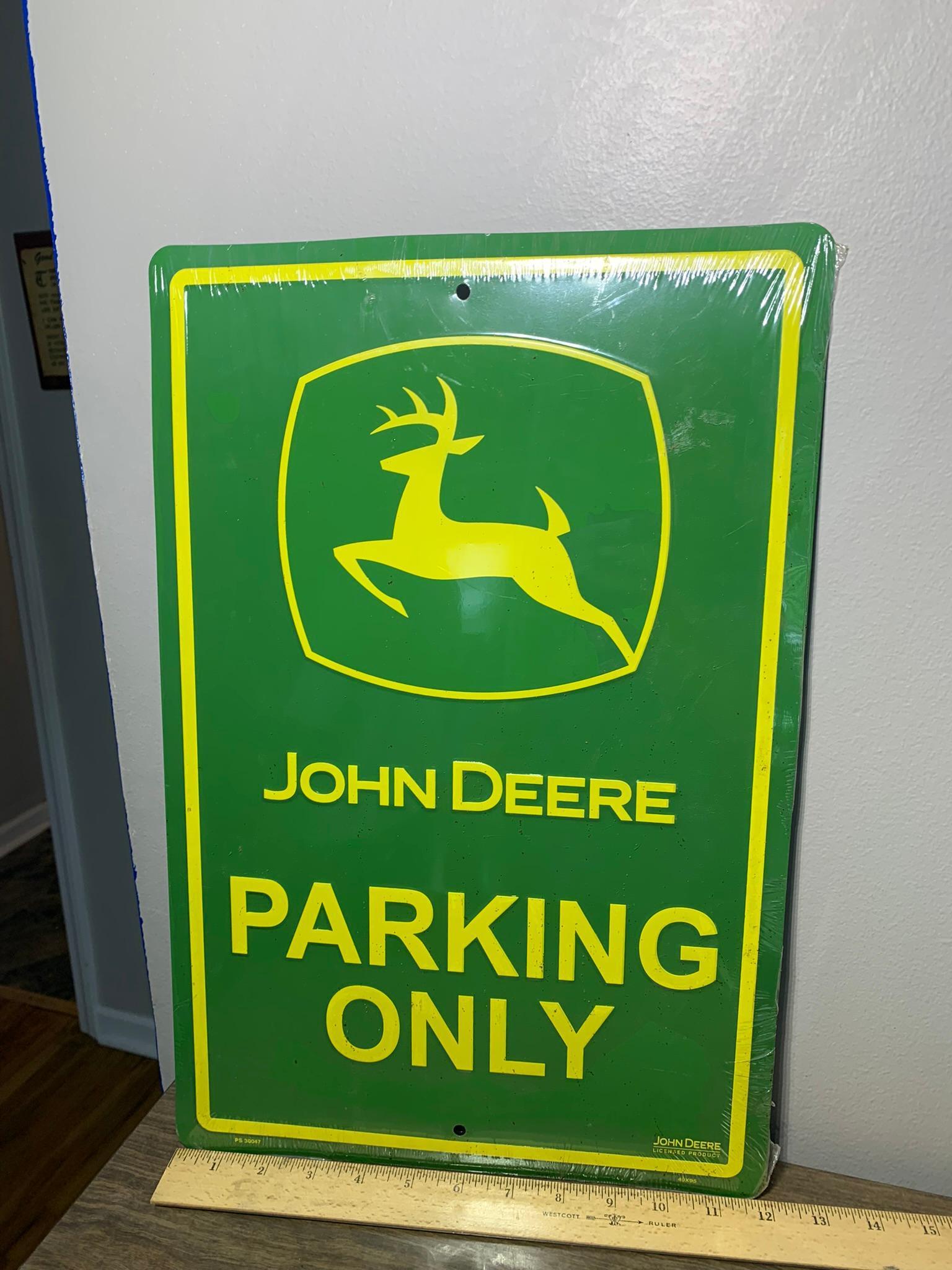 John Deere Signs, Lights, Match Holder, Tin & Thermometer