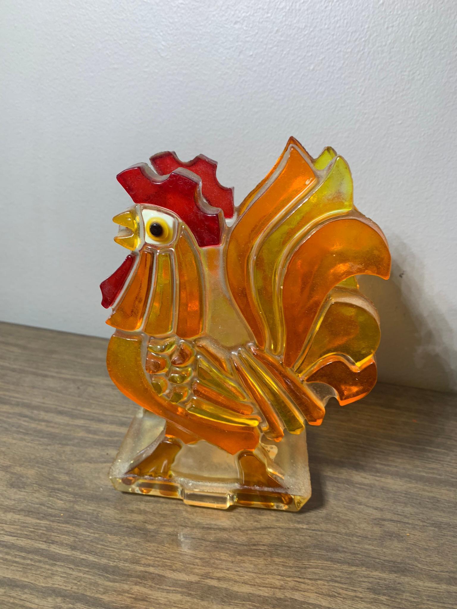 MCM Resin Rooster Napkin Holder