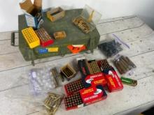 Large Lot Mixed Ammunition And Brass Plus Box