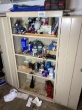 Metal Storage Cabinet & Contents - Paint Sprayers, airbrush, air grinder